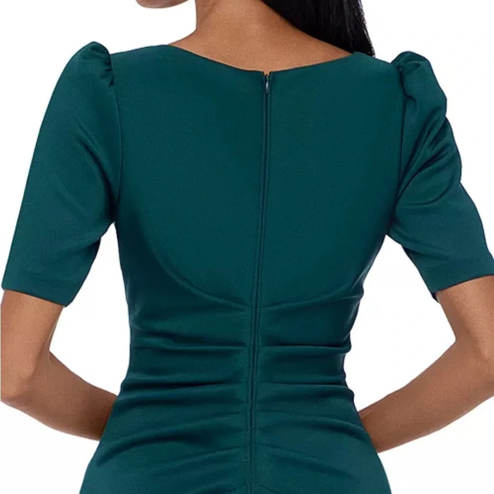 XSCAPE HUNTER GREEN  RUCHED A-LINE GOWN SIZE 6 - Picture 5 of 5